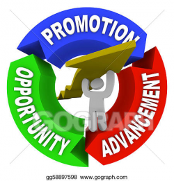 Stock Illustration - Promotion advancement opprotunity man lifting ...