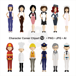 Character Career Clipart, People Clipart, character clipart,,digital ...