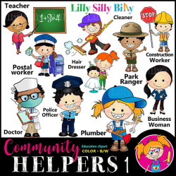 Community Helpers Clipart set for careers occupations