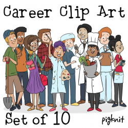 Career cartoon people printable digital clipart png set for instant  download scrapbooking art or teacher use