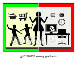 Stock Illustration - Compatibility of family and career. Clipart ...