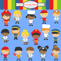 Community Helpers Clipart - 16 graphics for educational use, craft ...