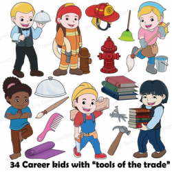 Community Helpers Clip Art with Props - Clipart BUNDLE - Careers and ...