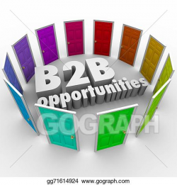 Drawing - B2b opportunities word doors new business paths careers ...