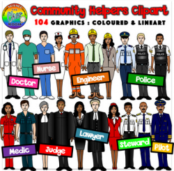 Community Helpers Clipart (Careers) by The Cher Room | TpT