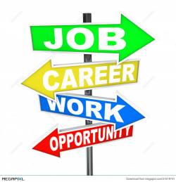 Job Career Work Opportunity Words Road Signs Illustration 31918731 ...