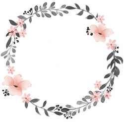 Gray Pink Clipart Watercolor Wreath Watercolor Clipart
