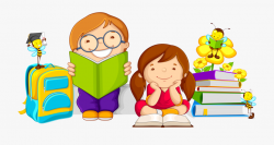 Caring Clipart Book - Kids Studying Cartoon #49528 - Free ...
