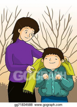 Stock Illustration - Mother take care children, kid and mom. Clipart ...