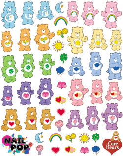 Nail art water slide decals! By: Care Bears X Nail Pop for more from ...