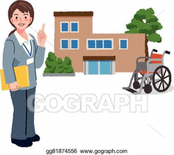 Vector Clipart - Geriatric care manager and retirement home. Vector ...