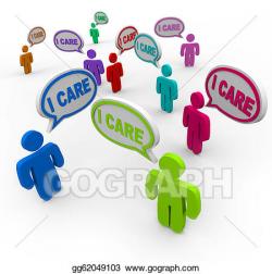 Stock Illustrations - I care people friends support group empathy ...