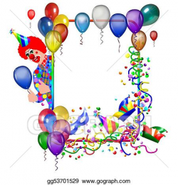 Clipart - Carnival party frame with balloons. Stock Illustration ...