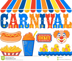 Headline Illustration Of The Word Carnival With Hot Dog Fries Slushy ...
