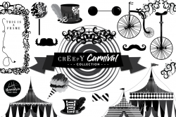 Creepy Carnival Clipart Graphics & Digi | Design Bundles