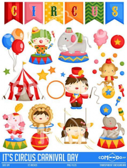 It's Circus Carnival Day Clipart / Cute Big Top Digital Clip Art for ...