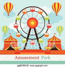 Vector Clipart - Ferris wheel, amusement park, carnival, fun ...
