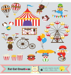 Circus Fun Fair Carnival web graphic elements instant