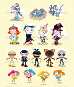 Halloween and Carnival characters by ddraw | GraphicRiver