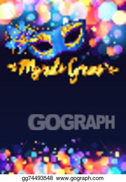 EPS Vector - Bright mardi gras poster template with bokeh effect ...