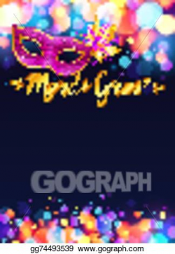 Vector Art - Bright mardi gras poster template with bokeh effect ...