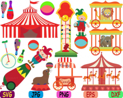 Circus carnival Clown cotton candy Cutting Files svg eps png dxf jpg ...