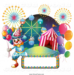 Circus Clipart of a Clown with a Big Top Fireworks Carnival Ride and ...
