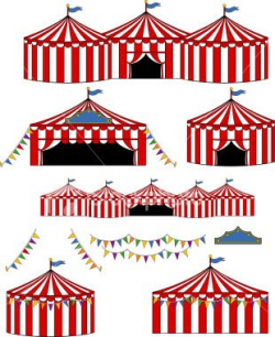 Vector illustrations of BigTop/Carnival Circus tents.Tents ...