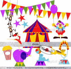 Circus: Clip Art Pack (300 dpi) Digital Images (transparent png ...