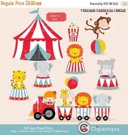 Vintage Carnival Circus Digital clipart / Animal Circus clip art ...
