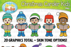 Christmas Carolers Kids Clipart Set ~ Graphics ~ Creative Market