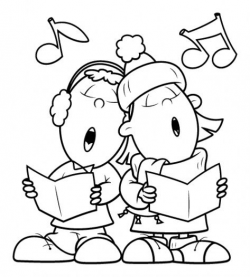 Christmas carols clipart black and white free - Clip Art Library