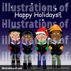 Christmas Caroling Clipart #83329 - Illustration by Pams Clipart