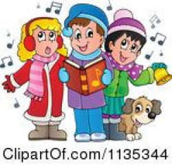 Cartoon Of Children Singing Christmas Carols Royalty Free Vector ...