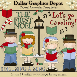 Let's Go Caroling - Clip Art - $1.00 : Dollar Graphics Depot ...