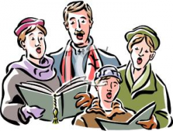 Cartoon of a Family Singing Christmas Carols - Royalty Free Clipart ...