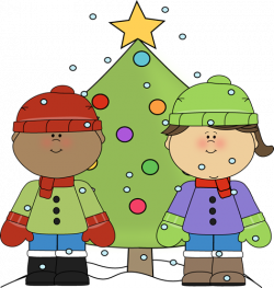 Boy and girl with a Christmas tree. | Christmas Clip Art | Pinterest ...