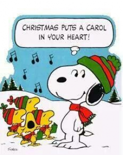 Snoopy and Birds ~ Christmas Puts A Carol In Your Heart! | Snoopy ...