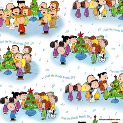 Peanuts Christmas Time Character Caroling on White 22654-ZB