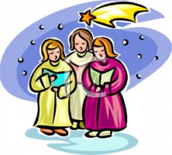 Clip Art Image: Women Singing Christmas Carols