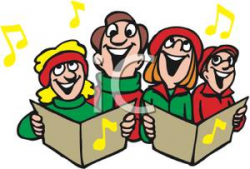 Clipart Picture: A Group of People Singing Christmas Carols