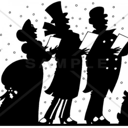 Victorian Christmas Carolers Silhouette Counted Cross Stitch Pattern ...