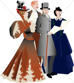 Victorian Carolers | Traditional Christmas Decoration Clipart