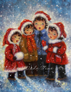 Four Sisters Art Print four daughters, four girls singing, Christmas ...