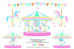 Carousel Horse Carnival Clip Art ~ Illustrations ~ Creative Market