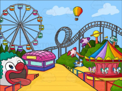 Amusement Park Background | Illustrations and Drawings