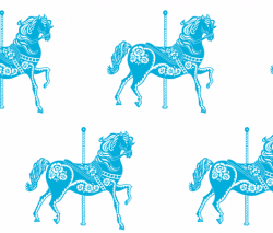 Carousel Horse in Bouncing Blue fabric - ashleycole - Spoonflower