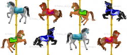 Carousel Horses - Smaller giftwrap - ridley_designs - Spoonflower