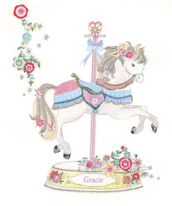 carousel horse / A4 print which can be personalised by kimartwork ...