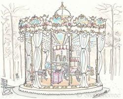 Carousel in Paris illustration - Jardins des Tuileries Carrousel ...